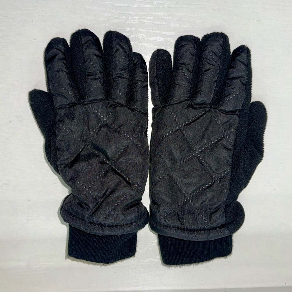 Black Quilted kids Gloves